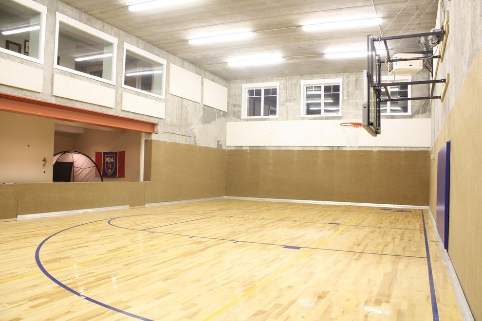 Pictures of Basketballs for a Traditional Home Gym with a Traditional and Windsong Gym by Shaw Design Group