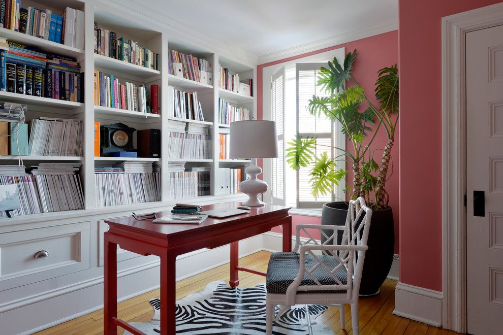 Pink Sands Bahamas for a Traditional Home Office with a White Accessories and Euclid/tanya Collins Design by Tanya Collins Design Inc.