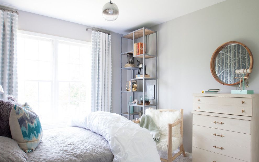 Pintuck for a Transitional Bedroom with a Design by Beth Keim and Girl's Rooms by Lucy and Company