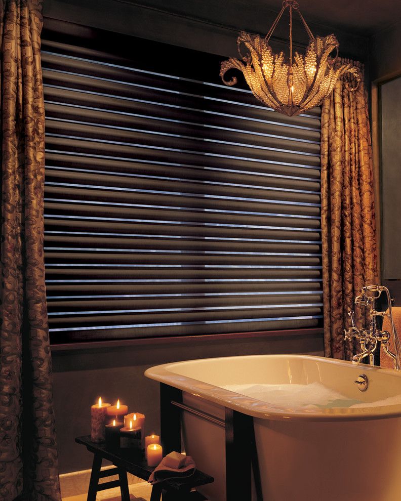 Pirouettes for a Traditional Bathroom with a Blind and Hunter Douglas Pirouette by Tri City Blinds