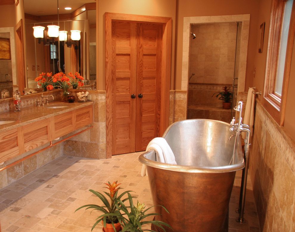 Pismo Dunes for a Traditional Bathroom with a Oak Trim and Bungalow Bath by Gibson Gimpel Interior Design