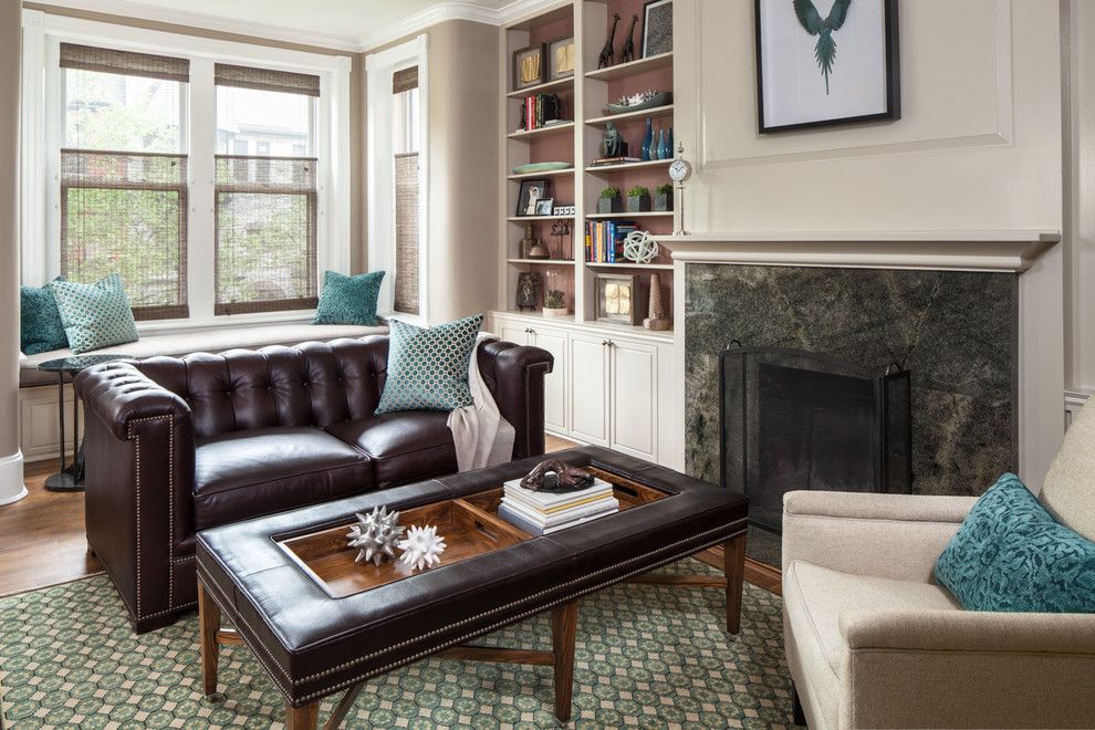 Pismo Dunes for a Transitional Home Office with a Blue and Dupont Circle by Samantha Friedman Interior Designs