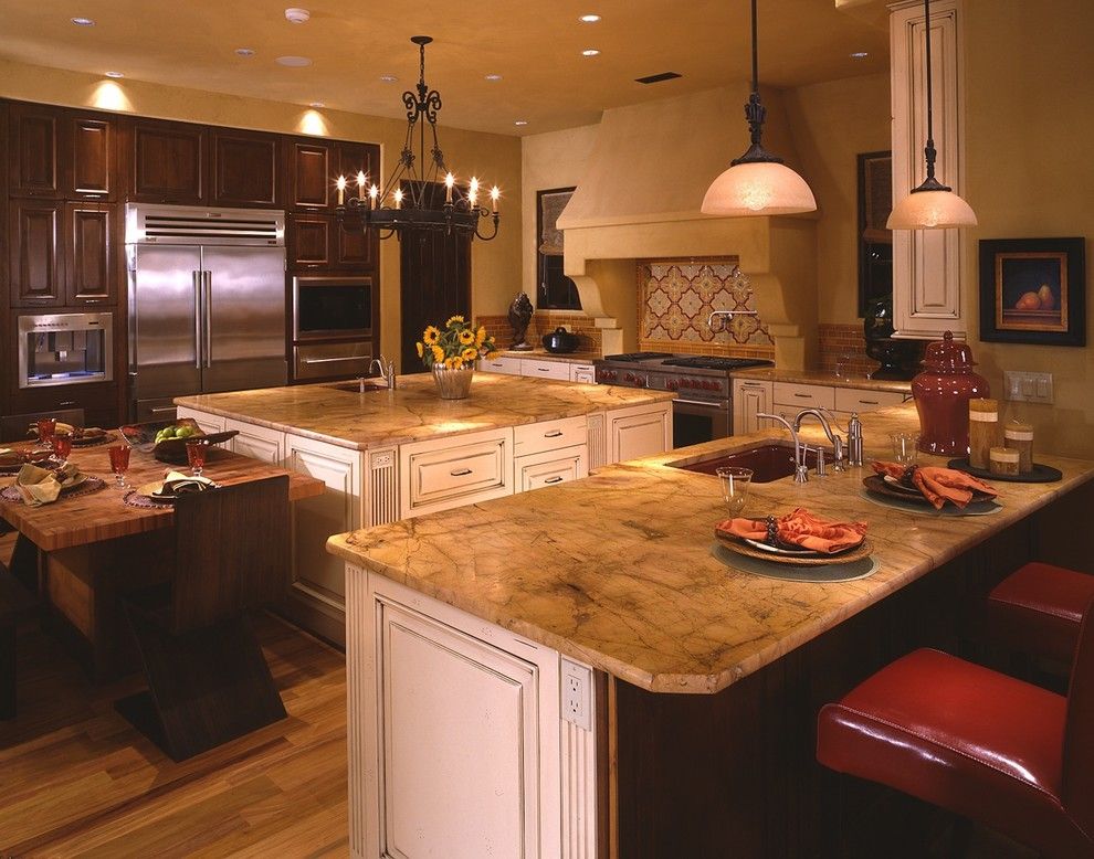 Planting Sunflowers for a Traditional Kitchen with a Ann Sacks Custom Tile Kitchen Backsplash and Faith Sheridan by Faith Sheridan