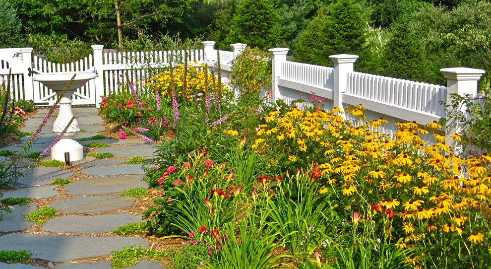 Planting Wildflowers for a Traditional Landscape with a Gate and Howard Roberts by Liquidscapes