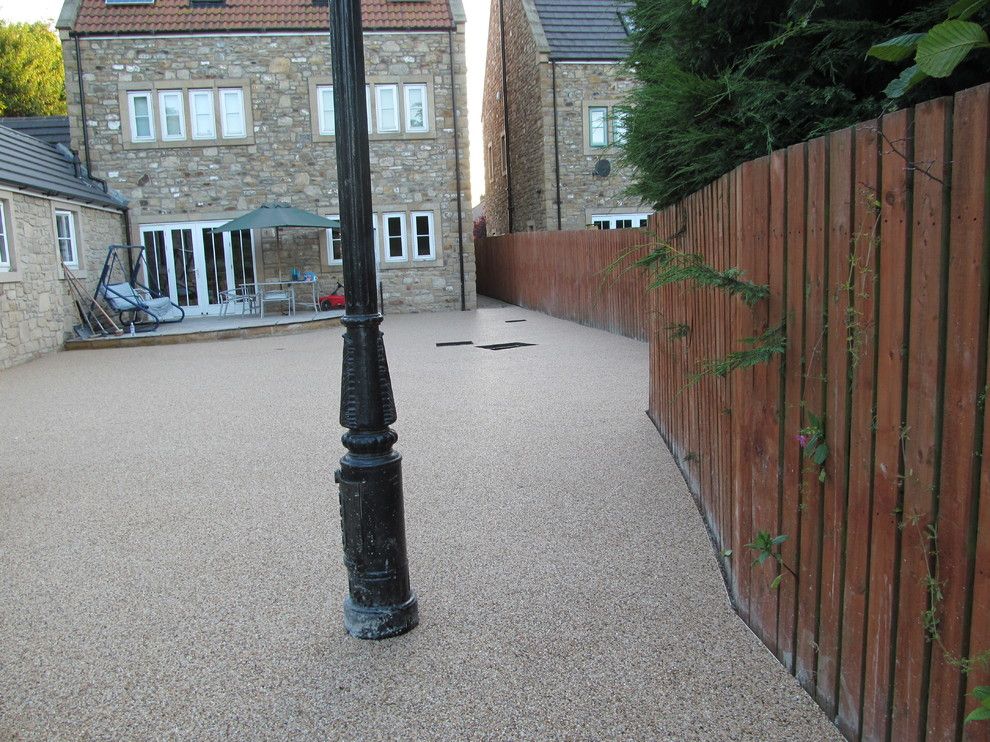 Platte Clay Electric for a Modern Patio with a United Kingdom and Resin Driveways Permeable Paving Resin Bound Gravel County Durham by Darren Hatton