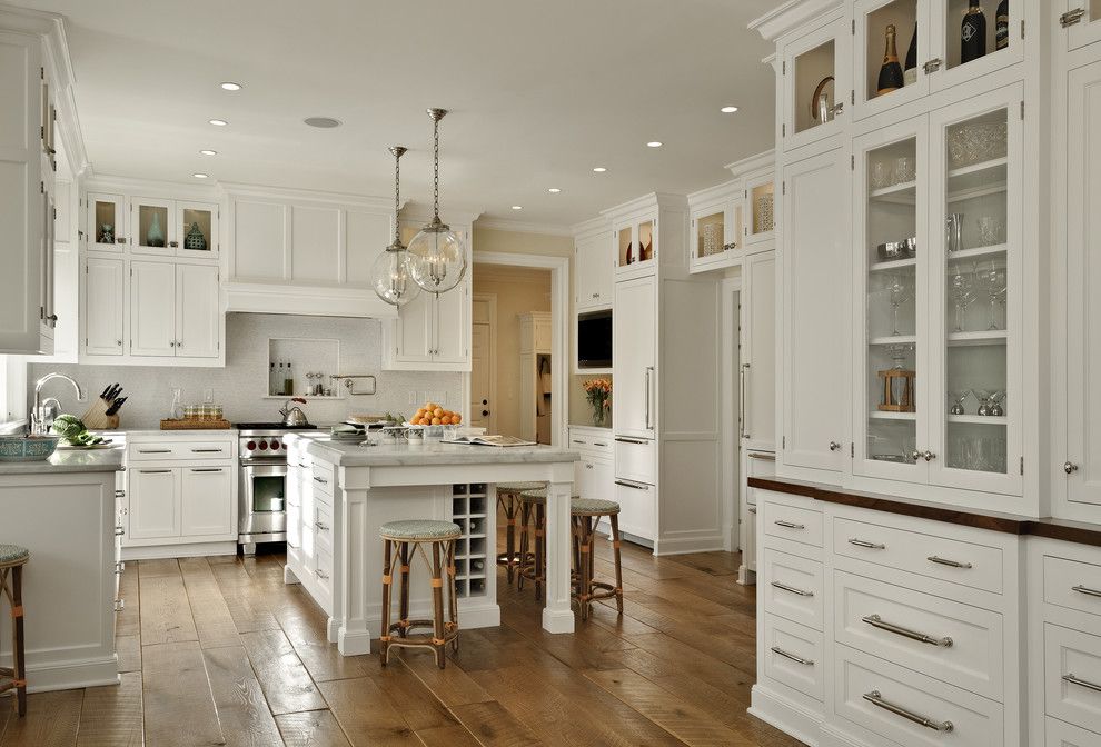 Plywood Plank Floor for a Traditional Kitchen with a Cabinet Hardware and Crisp Architects by Crisp Architects