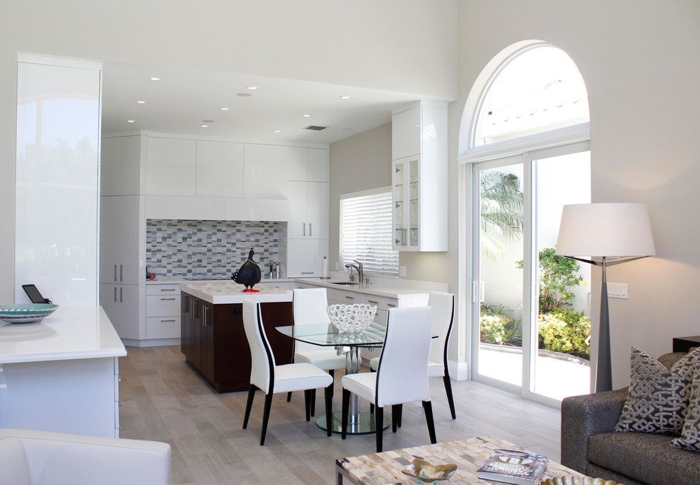 Polo Club Boca Raton for a Modern Kitchen with a White Dining Chair and Private Residence, Polo Club,  Boca Raton, Fl by Susan Lachance Interior Design