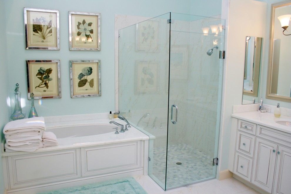 Polo Club Boca Raton for a Traditional Bathroom with a Contemporary and Private Residence, Polo Club, Boca Raton, Florida by Susan Lachance Interior Design