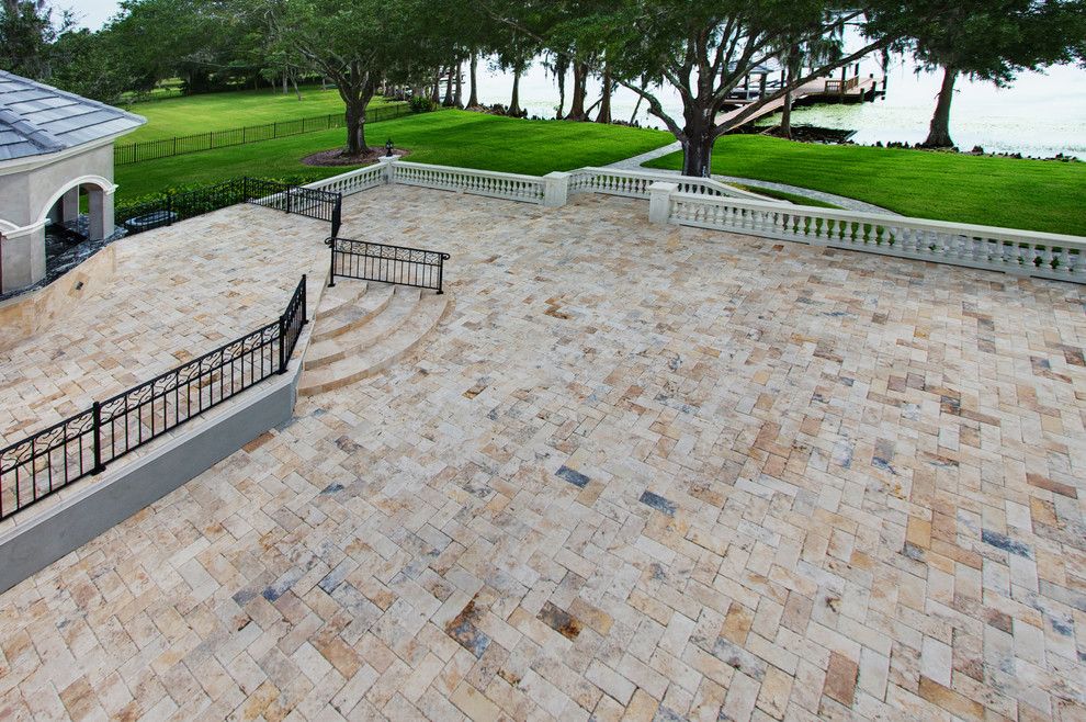 Pool Mart for a Traditional Deck with a Stone and Country Classic 6x12 Tumbled Pavers by Stone Mart