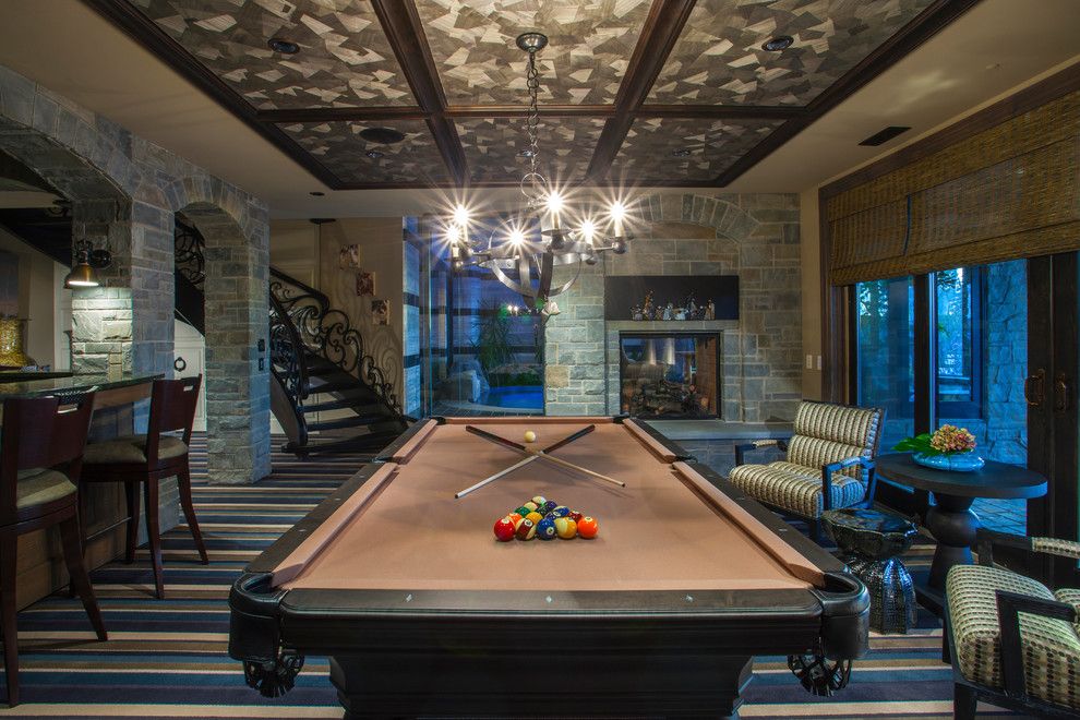 Pool World Spokane for a Traditional Basement with a Billiard and Traditional Basement by Douglashomes.net