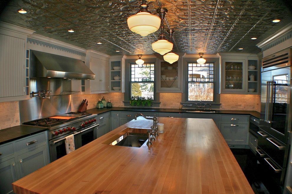 Popcorn Ceiling Asbestos for a Traditional Kitchen with a Painted Cabinets and Seaside Whimsy in Centerville, Ma by Artisan Kitchens Inc.