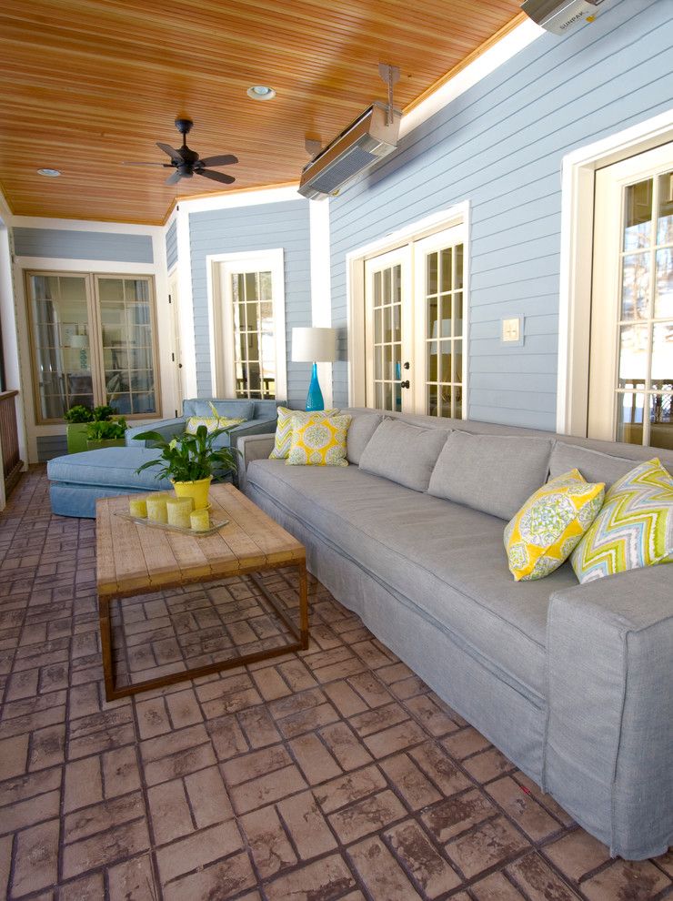 Popcorn Ceilings for a Traditional Porch with a Traditional and Screened in Porch by K. D. Ellis Interiors