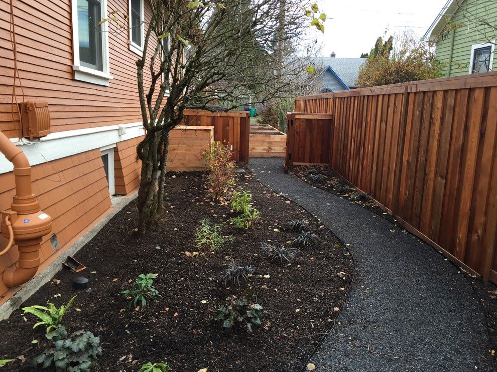 Portland Sand and Gravel for a Traditional Landscape with a Juniper and Ne 21st Ave. Project by Branch Out Landscape Design Llc