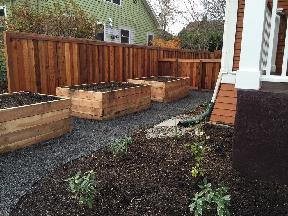 Portland Sand and Gravel for a Traditional Landscape with a Rain Garden and Ne 21st Ave. Project by Branch Out Landscape Design Llc