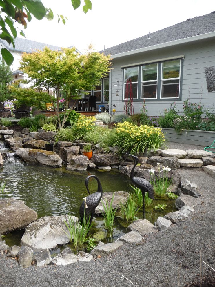 Portland Sand and Gravel for a Transitional Landscape with a Blooming Perennials and Oasis Garden by Barbara Hilty Landscape Design Llc