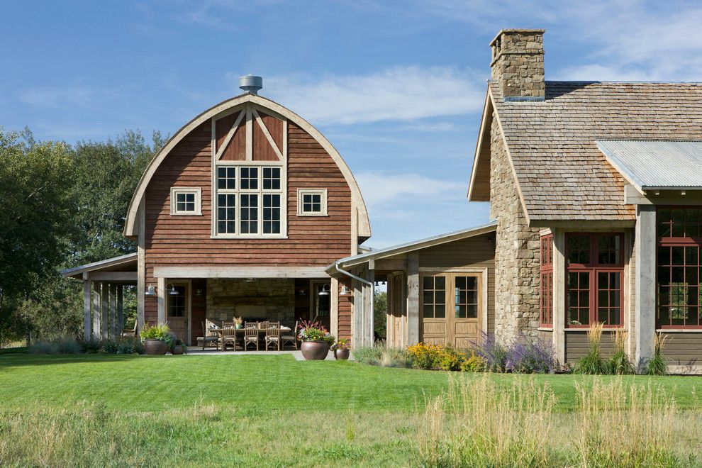 Pottery Barn Ornaments for a Farmhouse Exterior with a Farmhouse and Springhill Residence by Locati Architects