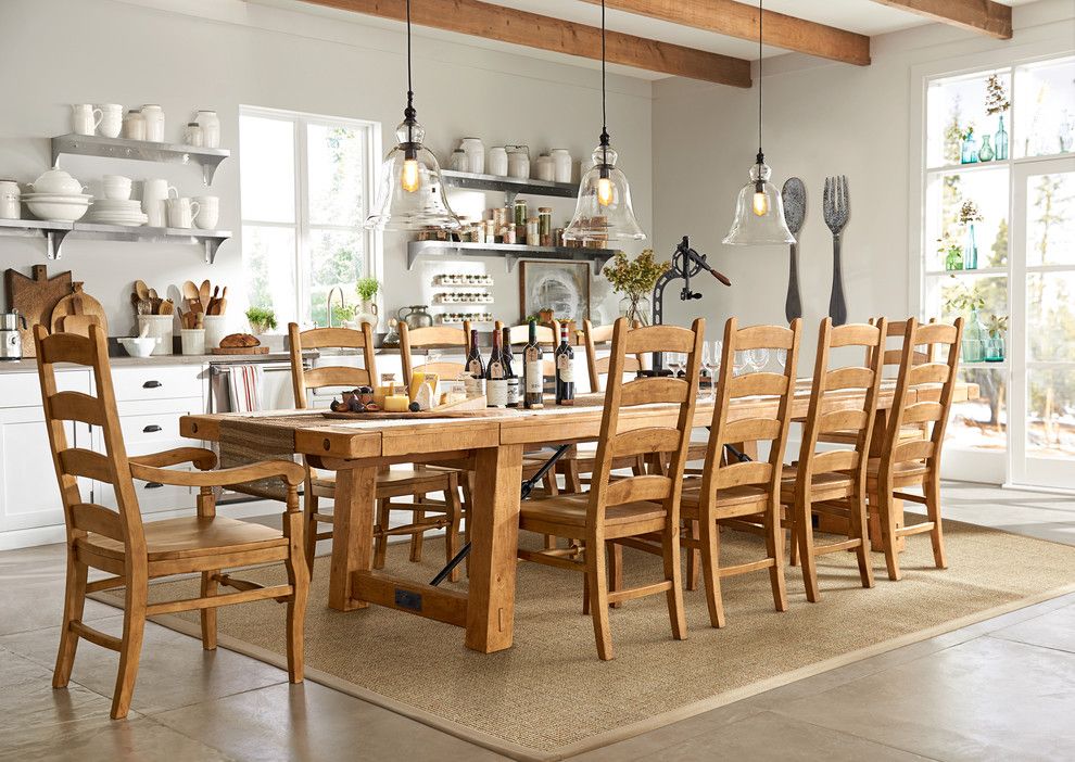 Pottery Barn Returns for a Contemporary Kitchen with a Glass Pendants and Pottery Barn by Pottery Barn