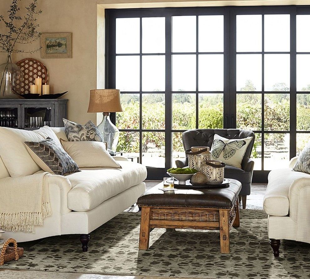 Pottery Barn Returns for a Contemporary Living Room with a Contemporary and Pottery Barn by Pottery Barn