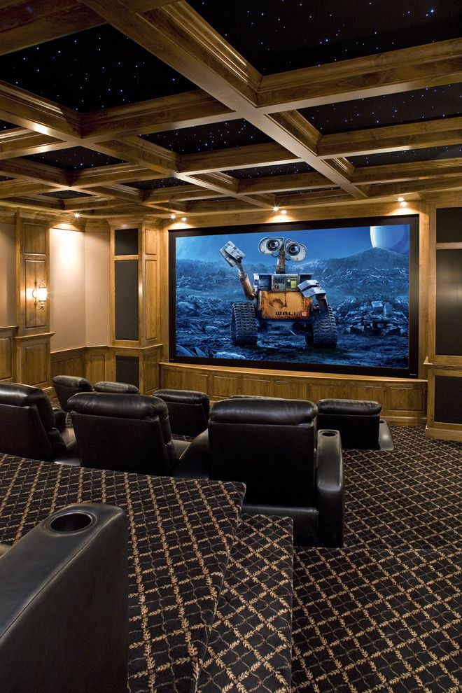 Poway Movie Theater for a Traditional Home Theater with a Alder Millwork and Movie Theater by John Kraemer & Sons