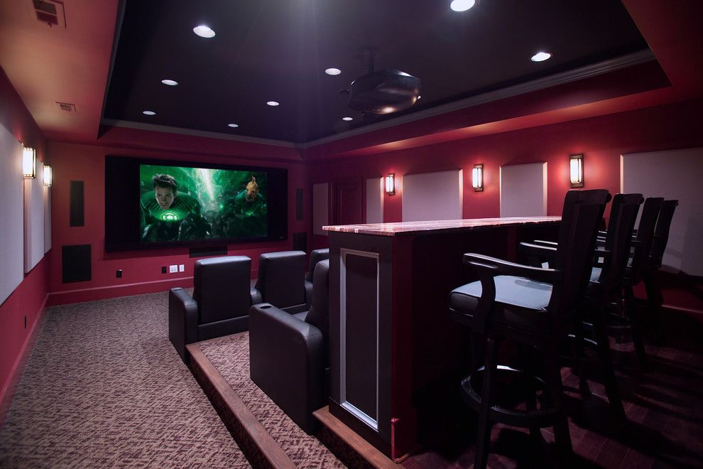 Poway Movie Theater for a Traditional Home Theater with a Media Room and Media Room and Home Theater by Rule4 Building Group