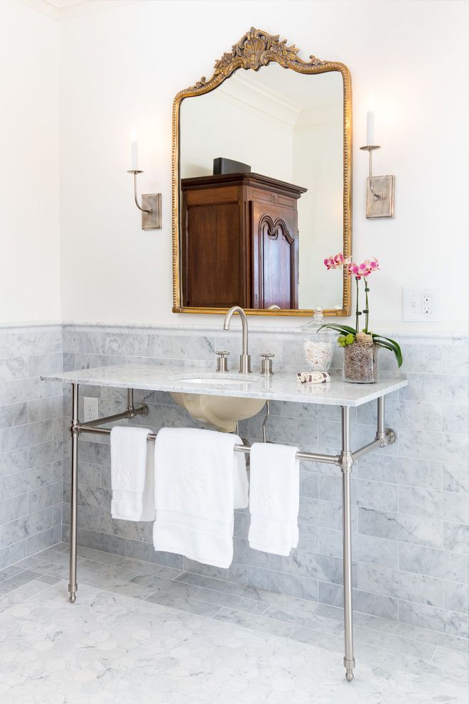 Power Home Remodeling Group Reviews for a Transitional Bathroom with a Vintage Bath and Redmont Whole Home Remodel by Lovette Construction