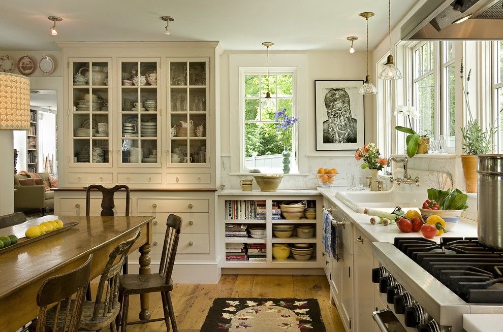 Pratt and Lambert Paint for a Farmhouse Kitchen with a Small Spotlights and Kitchen Transformation by Smith & Vansant Architects Pc