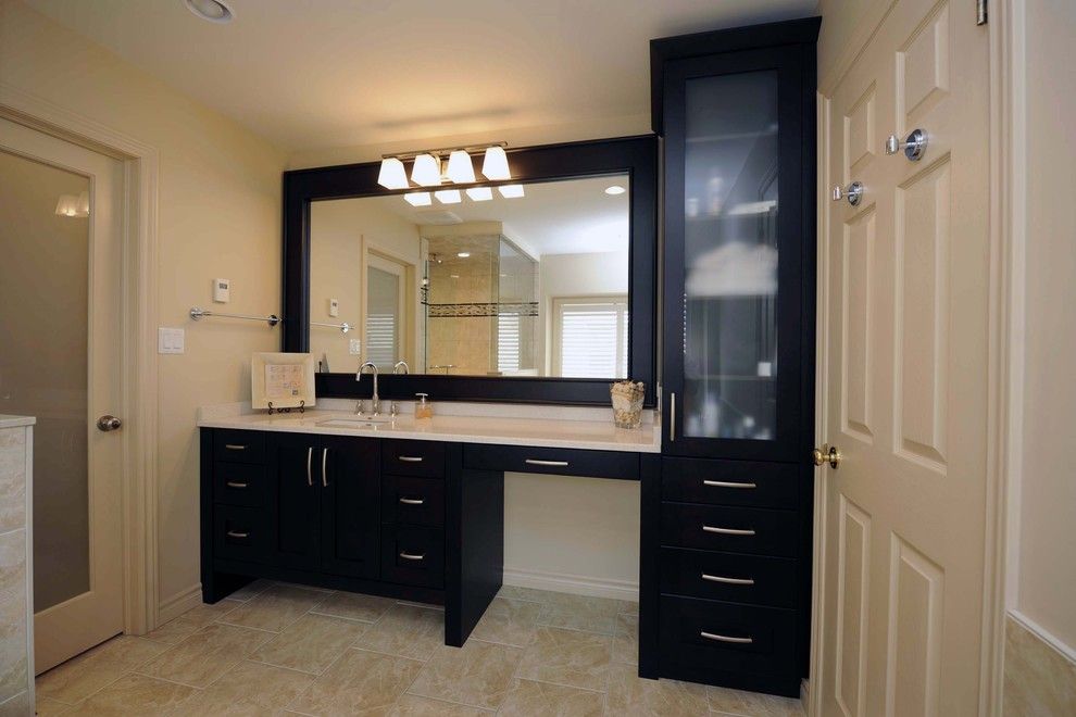 Price Pfister Warranty for a Modern Bathroom with a Black Mirror Frame and 006 by Shelley Pelc