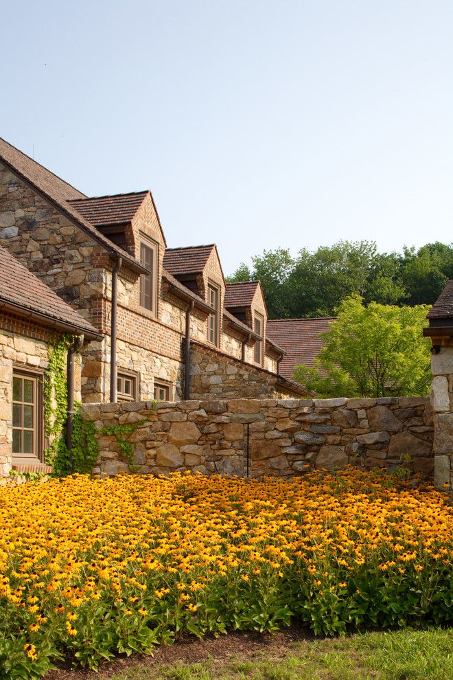 Proflower for a Traditional Landscape with a Brown Eyed Susans and New French Vernacular Style Residence by John Milner Architects, Inc.