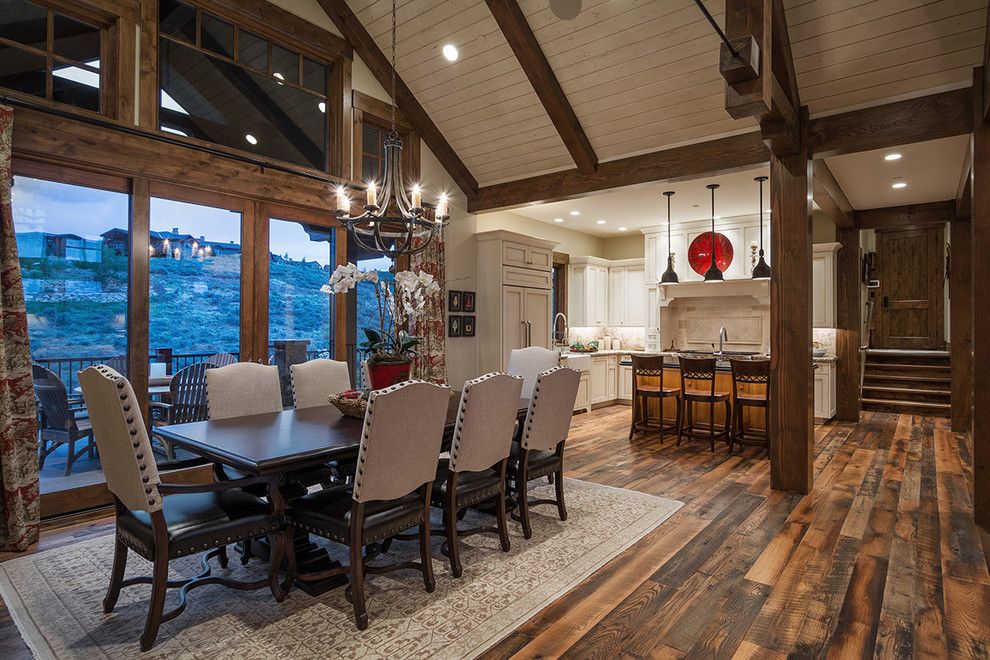 Promontory Park City for a Rustic Dining Room with a Cameo Homes Inc and 2014 Park City Showcase of Homes by Park City Luxury Home Builders, Cameo Homes, by Cameo Homes Inc.