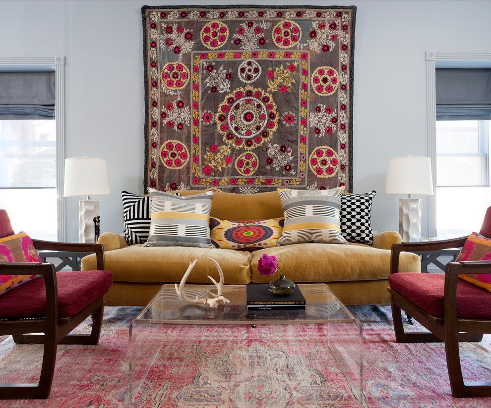 Proper Way to Hang American Flag for a Transitional Living Room with a Gray Roman Shade and Logan Circle Residence by Breeze Giannasio Interiors