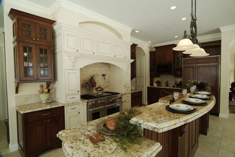 Providence at Brier Creek for a Traditional Kitchen with a Cabinet Front Refrigerator and Cherry Creek Cabinetworks by Cherry Creek, Inc.