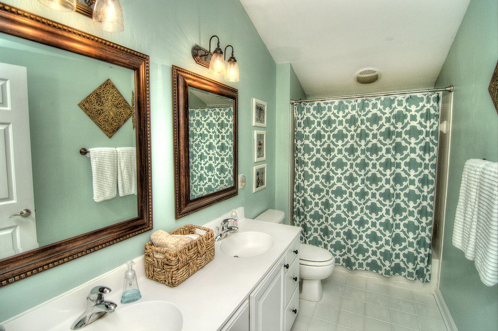 Pulte Homes Charlotte for a Beach Style Bathroom with a Home Staging and 188 Melbourne Drive by Angie Guy Design