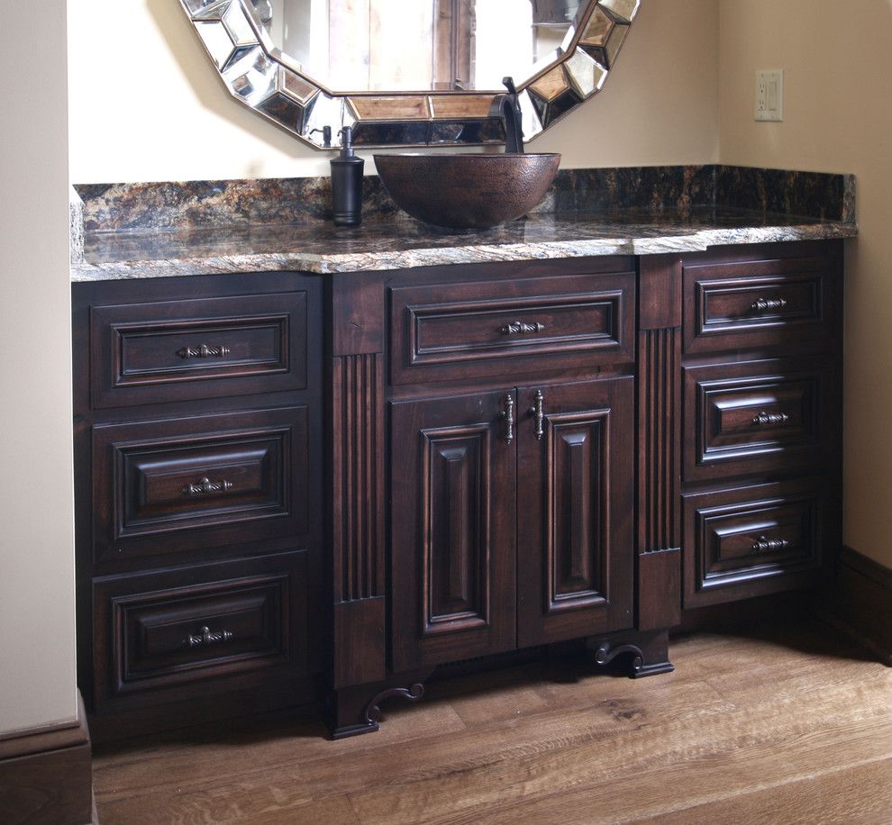 Pulte Homes Charlotte for a Traditional Bathroom with a Bathroom Hardware and Rustic with a Twist by Walker Woodworking