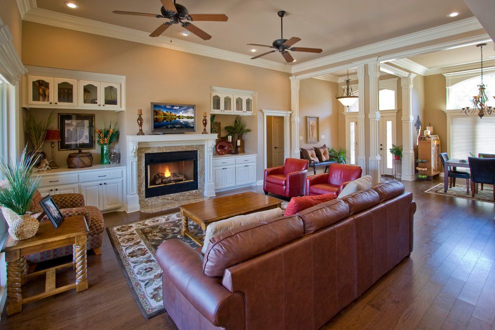 Quail Valley Golf Course for a Transitional Living Room with a Entryway Bench and Elegant Living Room in Benton Arkansas Home by D&d Homes