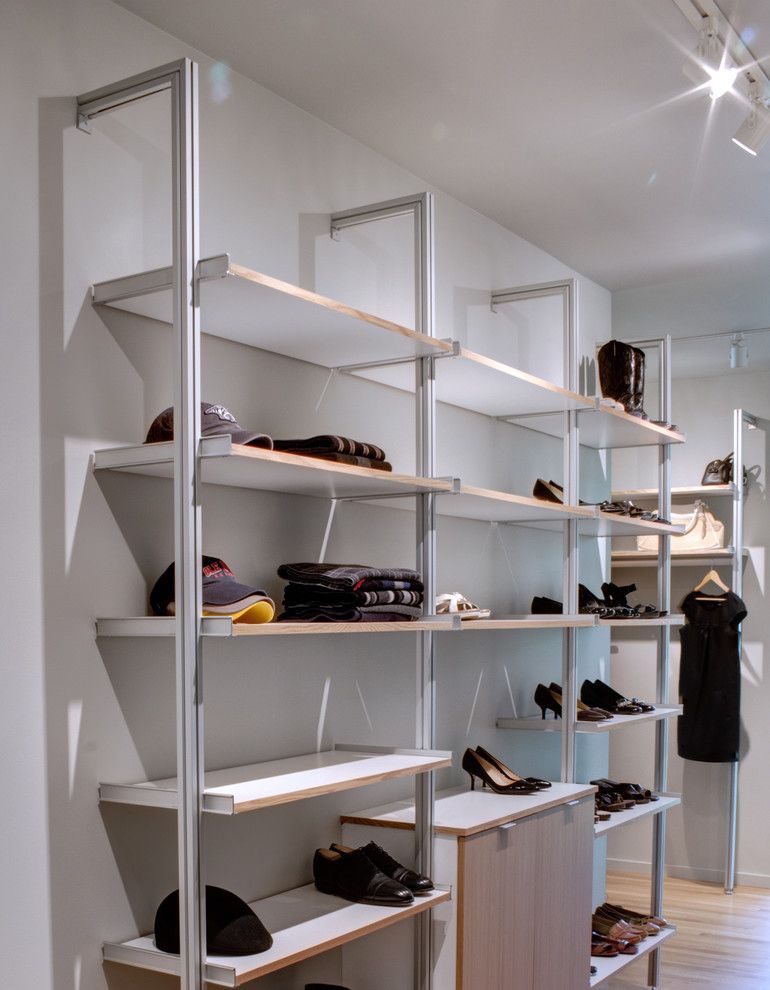 Rakks Brackets for a Modern Closet with a Lighting and Modern Oak Hill Residence by Marcus Dipietro, Architect