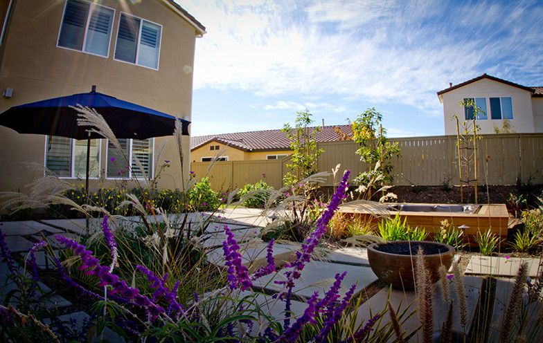 Rancho Bernardo Winery for a Contemporary Landscape with a Deck and Rancho Bernardo Residence   Add Some Color to Your Already Amazing Outdoor Space by Eco Minded Solutions