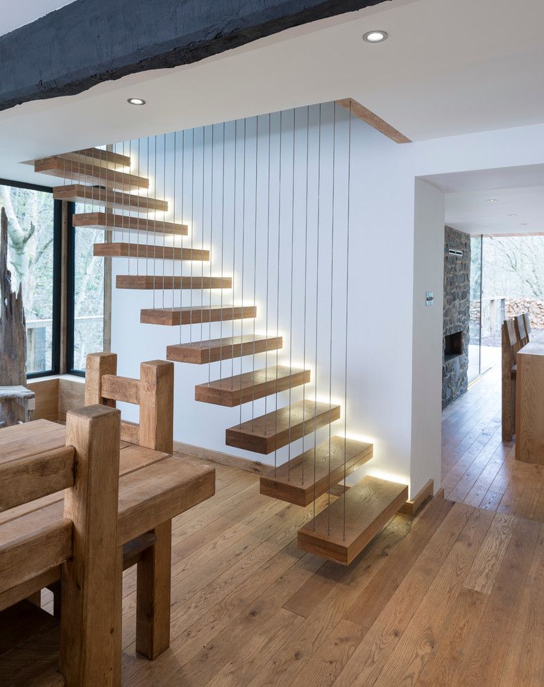 Raymond Building Supply for a Contemporary Staircase with a Contemporary Oak Stairs and Stair Parts by Heritage Doors and Floors Ltd