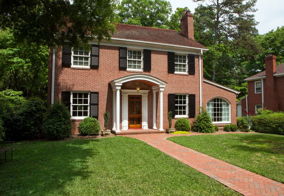 Raymond Building Supply for a Traditional Exterior with a White Pillar and Portico & Shutters by Distinctive Design / Build / Remodel, Llc.