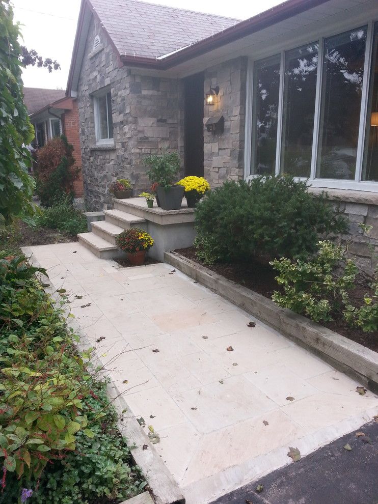 Red Robin Okc for a  Exterior with a Flagstone and Toronto Bungalow Masonry Makeover by Red Robin Masonry