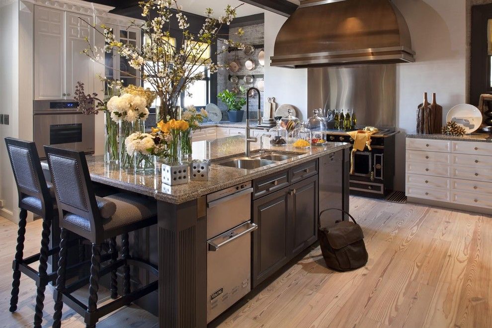 Removing Garbage Disposal for a Traditional Kitchen with a Range and Decorator Showcase by Jeff Schlarb Design