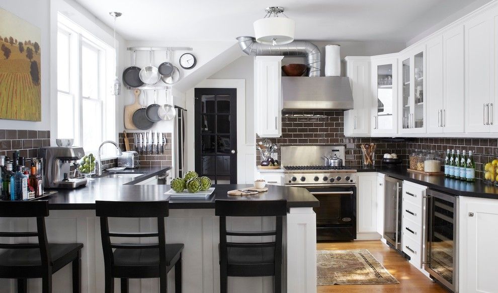 Renovate Credit Card for a Traditional Kitchen with a Glass Front Cabinets and Sausalito, Ca by Urrutia Design