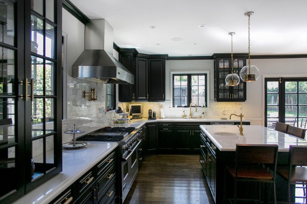 Renovate Credit Card for a Transitional Kitchen with a Pendant Lights and Hudson House by Jessica Claire Photography, Inc