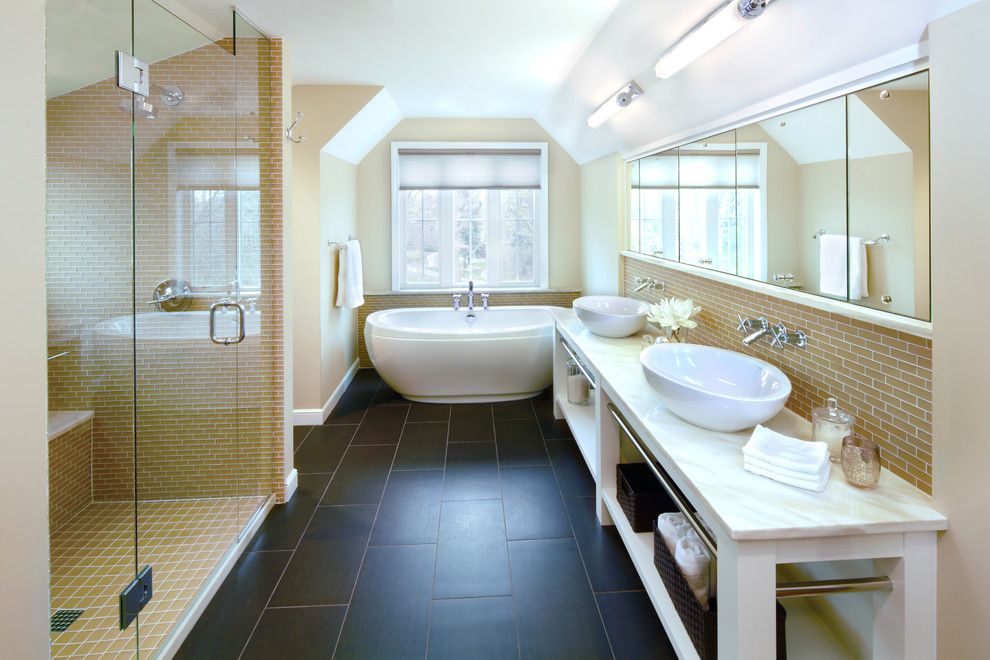 Renovator for a Traditional Bathroom with a Mirrors and Modern Classic by Digiacomo Homes & Renovation