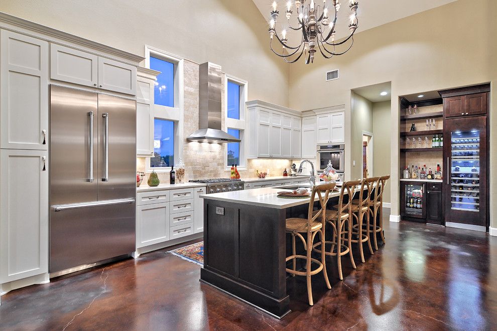 Restoration Hardware Houston for a Contemporary Kitchen with a High Ceiling and Thermador by Thermador Home Appliances