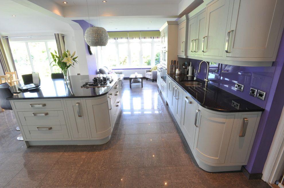 Rewiring a House for a Contemporary Kitchen with a Green and Purple Kitchen by Shirley Goodgroves