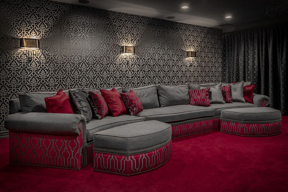 Rich Ford Albuquerque for a Contemporary Home Theater with a Theater Room and Modern Mediterranean by Raegan Ford Interior Design