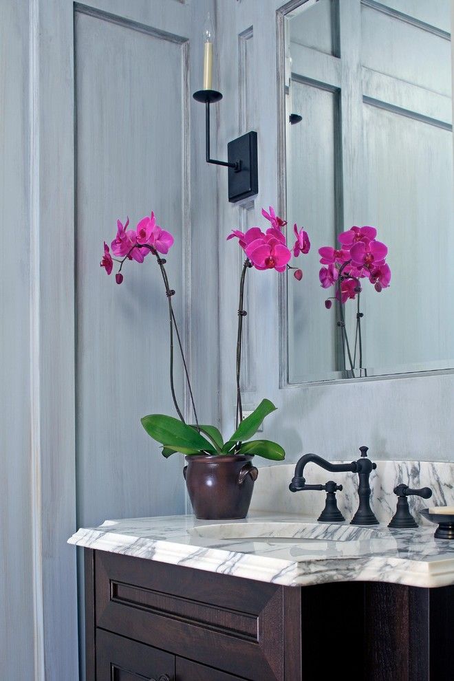 Robie House Chicago for a Traditional Powder Room with a Wall Treatment and Mansard City House Powder Room by Burns and Beyerl Architects