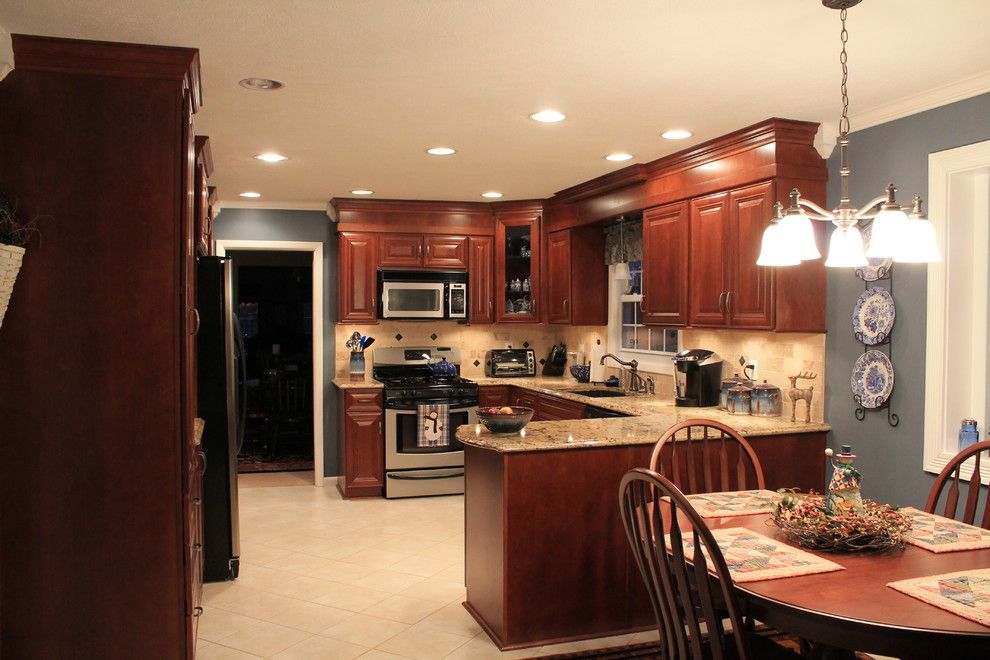 Rodda Paint for a Traditional Kitchen with a Traditional and Cherry with Cafe Stain by Innovations by Vp