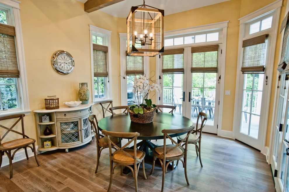 Round Table Napa for a Contemporary Dining Room with a Pendant Light and Breezy Brentwood by Jill Wolff Interior Design