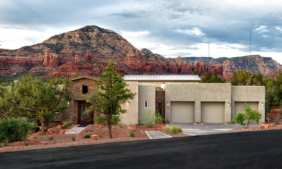 Ryland Homes Az for a Transitional Exterior with a Southwestern Style and Rimstone in Sedona, Az by Dorn Homes